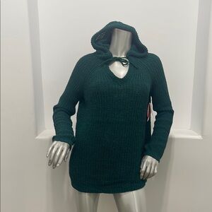 Two Beautiful Maternity Green Knit Hooded Sweater Size Various NWT